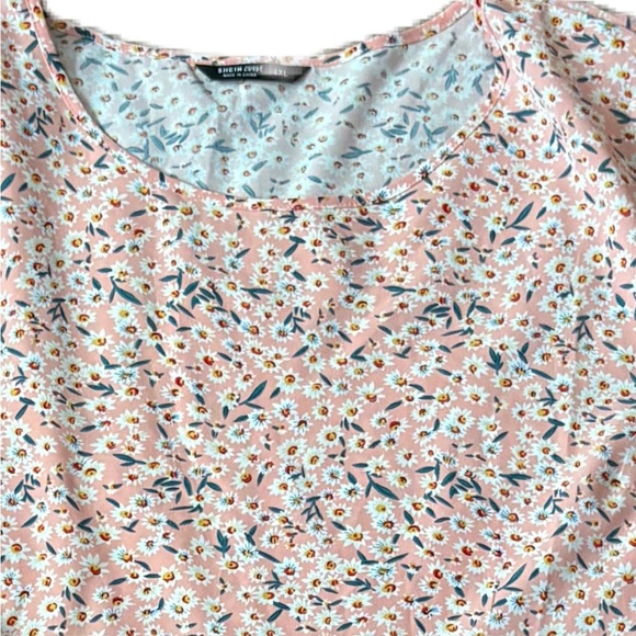 SHEIN Curve 4XL Pink Daisy Tiered Baby Doll Dress Floral - Picture 3 of 6